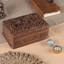 Load image into Gallery viewer, Hand Carved Wood Jewelry Box - Secret Birds | NOVICA
