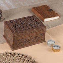 Load image into Gallery viewer, Hand Carved Wood Jewelry Box - Rampant Nature | NOVICA
