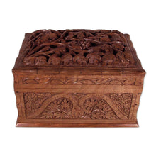 Load image into Gallery viewer, Hand Carved Wood Jewelry Box - Rampant Nature | NOVICA

