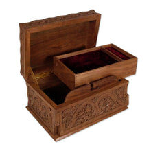 Load image into Gallery viewer, Hand Carved Wood Jewelry Box - Rampant Nature | NOVICA
