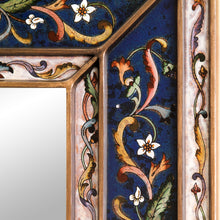 Load image into Gallery viewer, Hand Made Floral Glass Wood Rectangle Mirror - Cajamarca Frost | NOVICA
