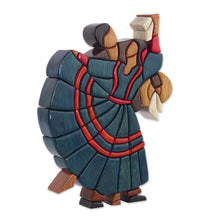 Load image into Gallery viewer, Dance and Music Mahogany Wood Sculpture - Dance of Romance | NOVICA
