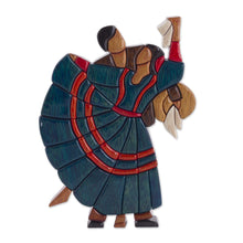 Load image into Gallery viewer, Dance and Music Mahogany Wood Sculpture - Dance of Romance | NOVICA
