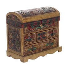 Load image into Gallery viewer, Collectible Leather and Wood Jewelry Box - Antique Tan | NOVICA
