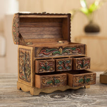 Load image into Gallery viewer, Collectible Leather and Wood Jewelry Box - Antique Tan | NOVICA
