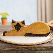 Load image into Gallery viewer, Artisan Crafted Peruvian Wood Cat Sculpture - Siamese Cat | NOVICA
