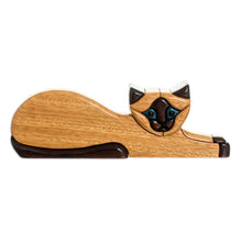 Load image into Gallery viewer, Artisan Crafted Peruvian Wood Cat Sculpture - Siamese Cat | NOVICA
