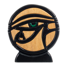 Load image into Gallery viewer, Unique Hand Crafted Cultural Wood Sculpture - Eye of Horus | NOVICA
