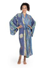 Load image into Gallery viewer, Women's Hand Made Batik Robe - Blue Baliku | NOVICA
