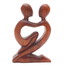 Load image into Gallery viewer, Original Romantic Wood Sculpture - True Love | NOVICA
