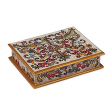 Load image into Gallery viewer, Reverse Painted Glass Jewelry Box - Floral Dream | NOVICA
