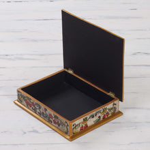 Load image into Gallery viewer, Reverse Painted Glass Jewelry Box - Floral Dream | NOVICA
