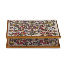 Load image into Gallery viewer, Reverse Painted Glass Jewelry Box - Floral Dream | NOVICA
