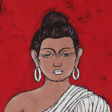 Load image into Gallery viewer, Cotton batik wall hanging - Buddha on Red | NOVICA
