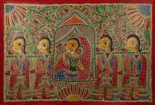 Load image into Gallery viewer, Natural Dyes on Handmade Paper Madhubani Painting - Wedding Procession | NOVICA
