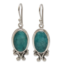 Load image into Gallery viewer, Handcrafted Sterling Silver Dangle Amazonite Earrings - Andean Mystique | NOVICA
