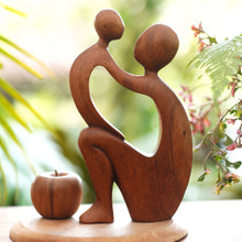Load image into Gallery viewer, Mother and Child Wood Sculpture - I Adore You | NOVICA

