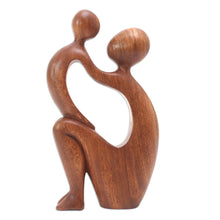 Load image into Gallery viewer, Mother and Child Wood Sculpture - I Adore You | NOVICA
