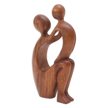 Load image into Gallery viewer, Mother and Child Wood Sculpture - I Adore You | NOVICA
