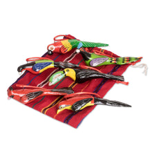Load image into Gallery viewer, Central American Ceramic Bird Ornaments (Set of 6) - Forest Birds | NOVICA
