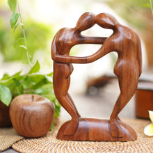 Load image into Gallery viewer, Wood sculpture - Couple in Love | NOVICA
