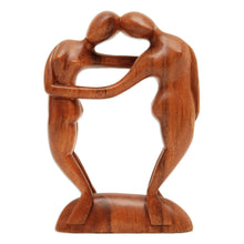 Load image into Gallery viewer, Wood sculpture - Couple in Love | NOVICA
