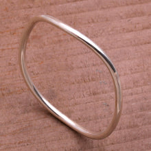 Load image into Gallery viewer, Polished Round Sterling Silver Bangle Bracelet - Simplicity in the Round | NOVICA
