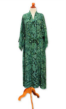 Load image into Gallery viewer, Women's Hand Made Batik Patterned Robe - Green Destiny | NOVICA
