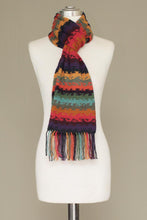 Load image into Gallery viewer, Alpaca Wool Striped Scarf from Peru - Andean Twilight | NOVICA
