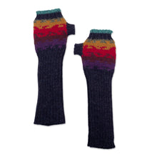 Load image into Gallery viewer, Hand Crafted Alpaca Wool Gloves - Andean Twilight | NOVICA
