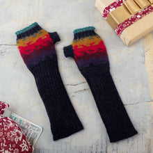 Load image into Gallery viewer, Hand Crafted Alpaca Wool Gloves - Andean Twilight | NOVICA
