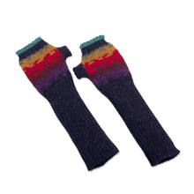 Load image into Gallery viewer, Hand Crafted Alpaca Wool Gloves - Andean Twilight | NOVICA
