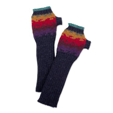 Load image into Gallery viewer, Hand Crafted Alpaca Wool Gloves - Andean Twilight | NOVICA
