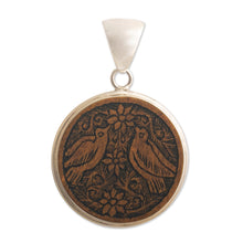 Load image into Gallery viewer, Andean Sterling Silver and Mate Gourd Bird Pendant - Love and Peace | NOVICA
