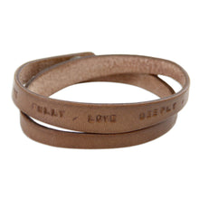 Load image into Gallery viewer, Unique Inspirational Leather Wrap Bracelet - Live Fully in Brown | NOVICA

