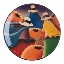 Load image into Gallery viewer, Hand Painted Decorative Plate - Women of the Andes | NOVICA
