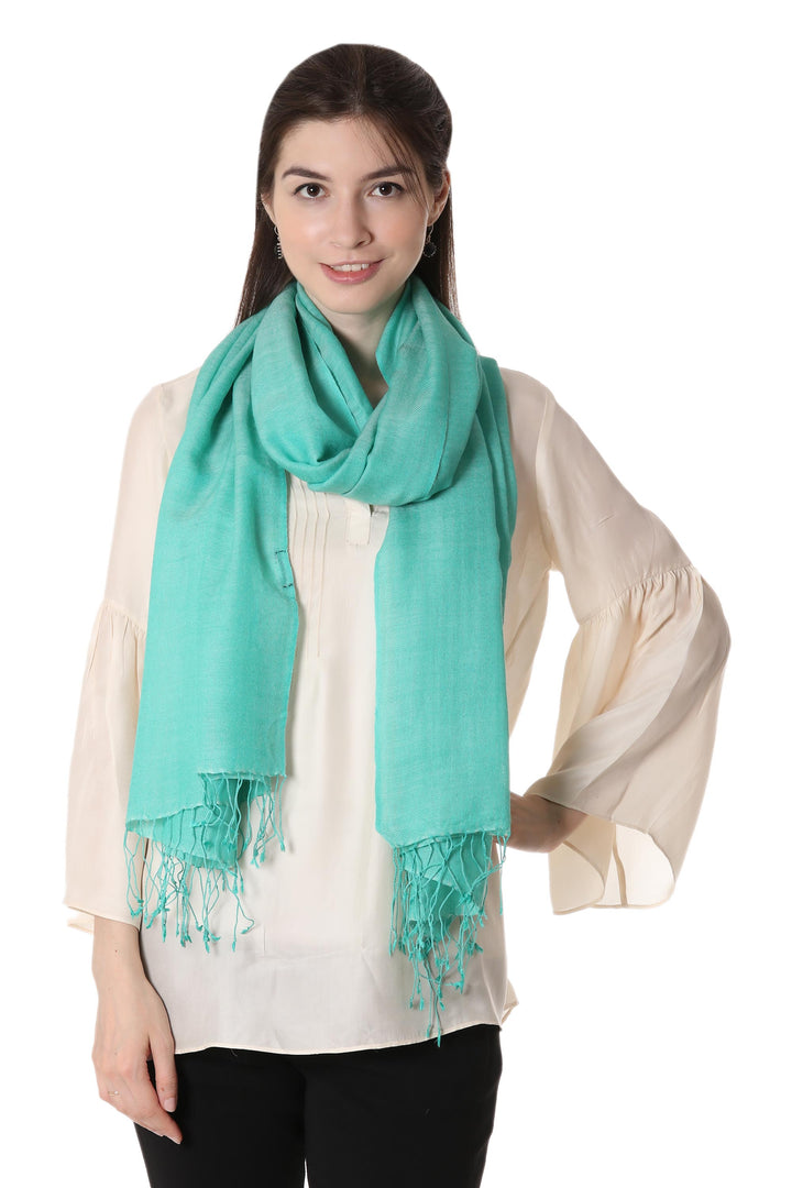 Wool shawl - Enchanted Sea | NOVICA