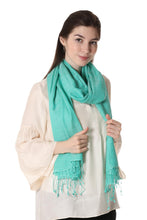 Load image into Gallery viewer, Wool shawl - Enchanted Sea | NOVICA
