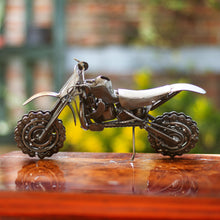 Load image into Gallery viewer, Collectible Recycled Metal Motorcycle Sculpture - Rustic Motorcross Bike | NOVICA
