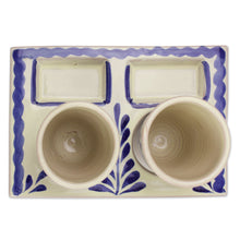 Load image into Gallery viewer, Majolica Ceramic Tequila Shot Glasses Handmade in Mexico - Blue Agave | NOVICA
