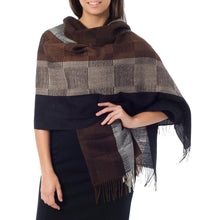 Load image into Gallery viewer, Handcrafted Women's Alpaca Wool Shawl - Andean Cocoa | NOVICA
