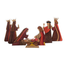 Load image into Gallery viewer, Wood Nativity Scene Set of 8 Pcs Handmade Peru - Gifts for Baby Jesus | NOVICA
