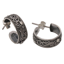 Load image into Gallery viewer, Silver half hoop earrings - Eden | NOVICA
