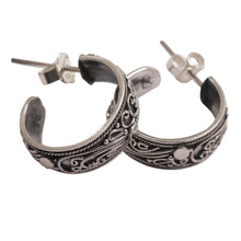 Load image into Gallery viewer, Silver half hoop earrings - Eden | NOVICA
