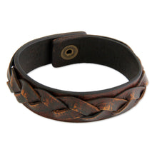 Load image into Gallery viewer, Men's Handcrafted Leather Braided Bracelet - Sumatra Journeys | NOVICA
