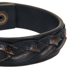 Load image into Gallery viewer, Men's Unique Leather Wristband Bracelet - Java Journeys | NOVICA
