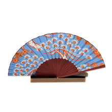 Load image into Gallery viewer, Women's Floral Silk Batik Fan - Balinese Springtime | NOVICA
