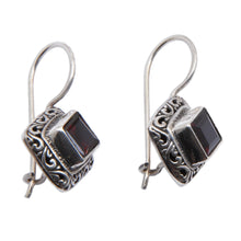 Load image into Gallery viewer, Sterling Silver and Garnet Drop Earrings - Ubud Goddess | NOVICA
