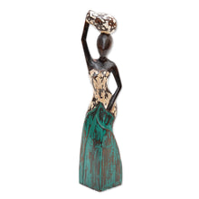 Load image into Gallery viewer, Wood sculpture - Fetching Water II | NOVICA
