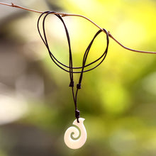 Load image into Gallery viewer, Handcrafted Cow Bone Pendant Necklace - Hook Me Up | NOVICA
